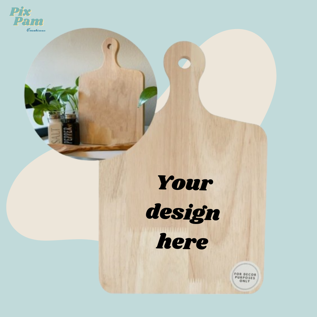 Decorative Wooden Chopping Board Customizable Serving Tray with Handle